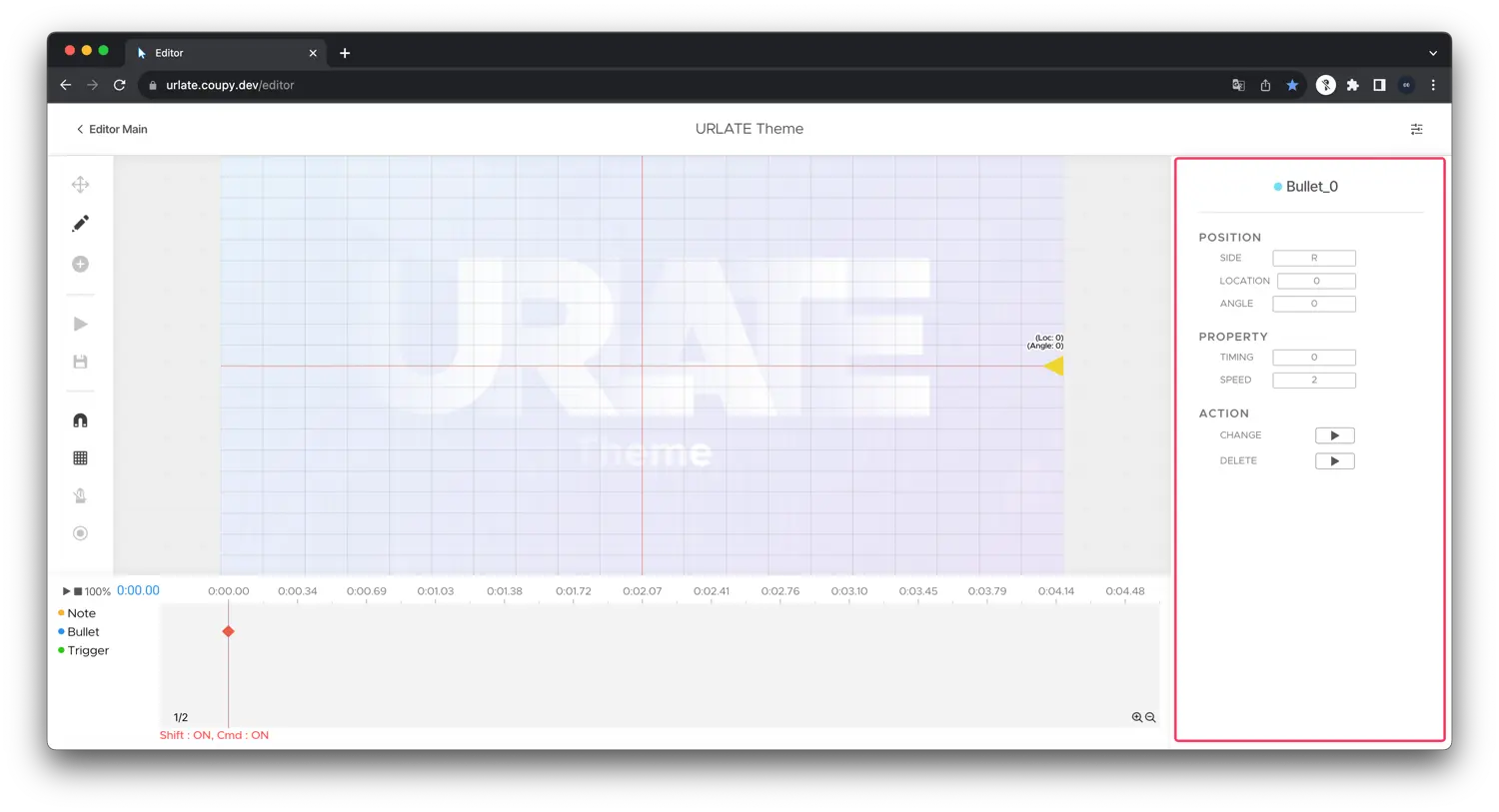 Pointed Bullet Settings