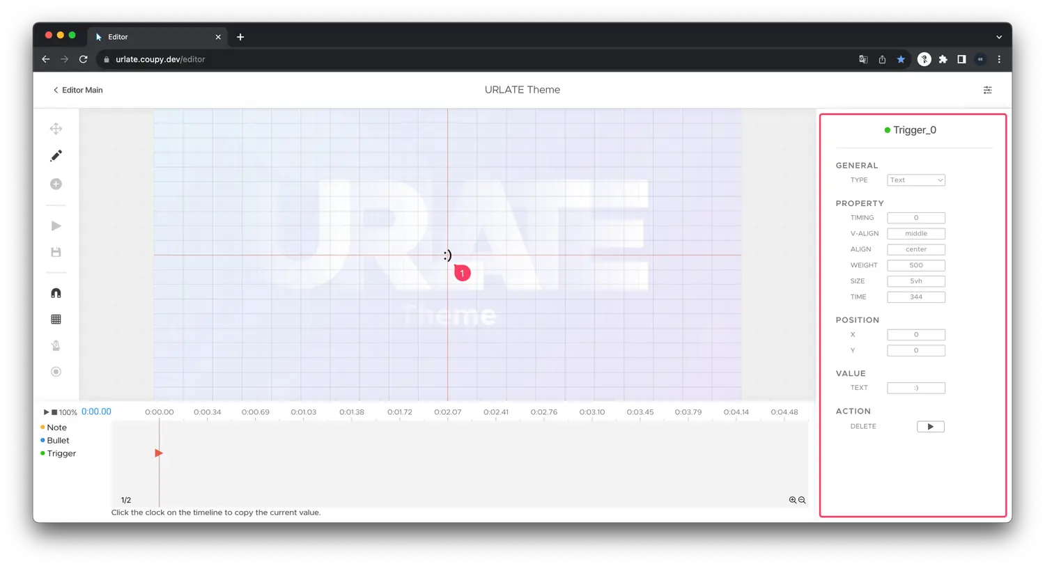 Text Trigger Settings